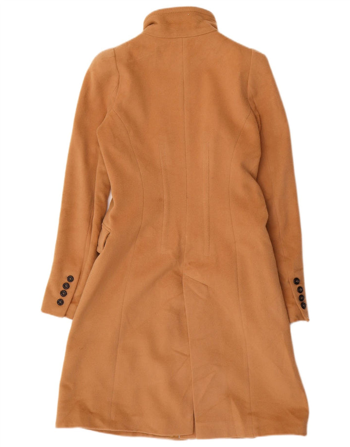 ZARA Dobbeltradet Frakke UK 12 Medium Brun Uld