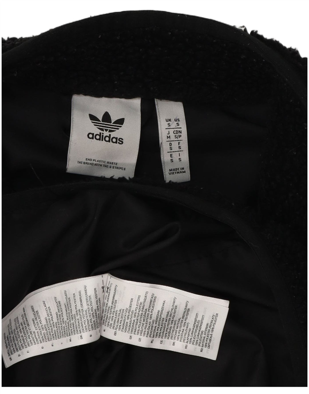 Adidas Herre Loose Fit Fleecejakke UK 36 Small Black Polyester