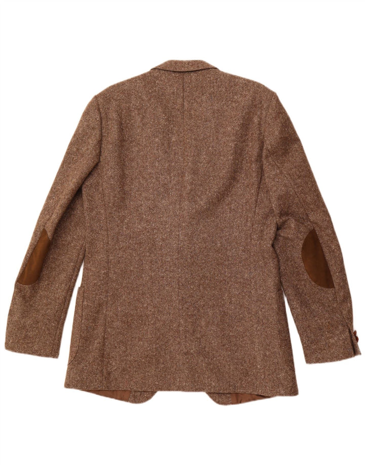 VINTAGE Herre 2-knaps blazerjakke UK 38 Medium Brown Flecked New Wool