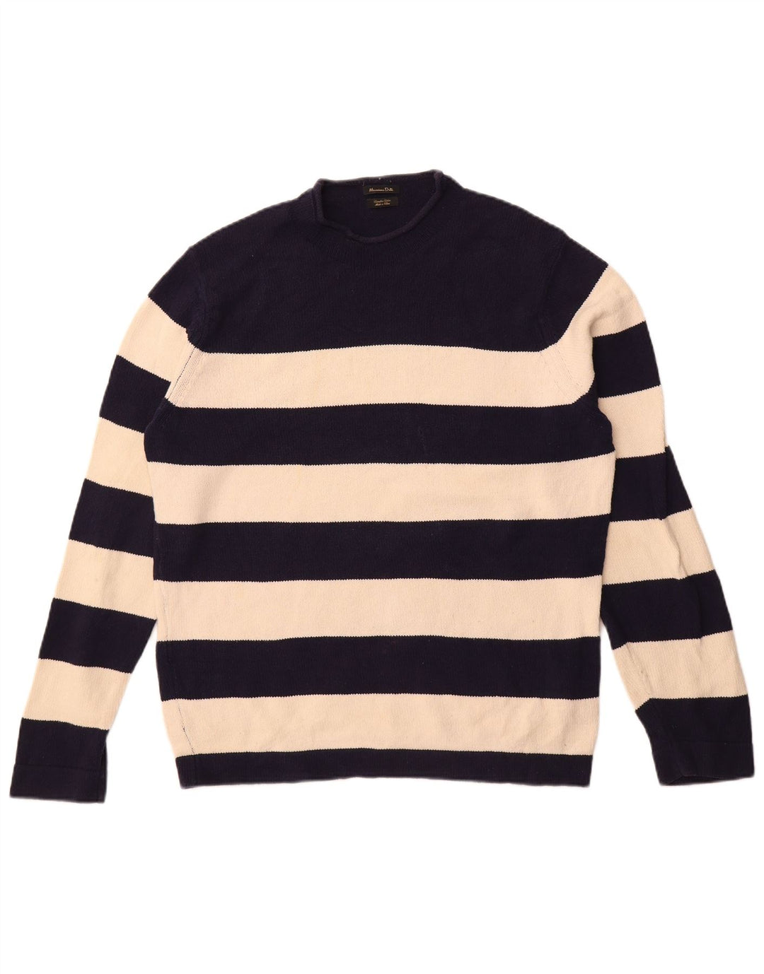 Massimo Dutti Herre Turtle Neck Jumper Sweater Stor Marineblå Bomuld
