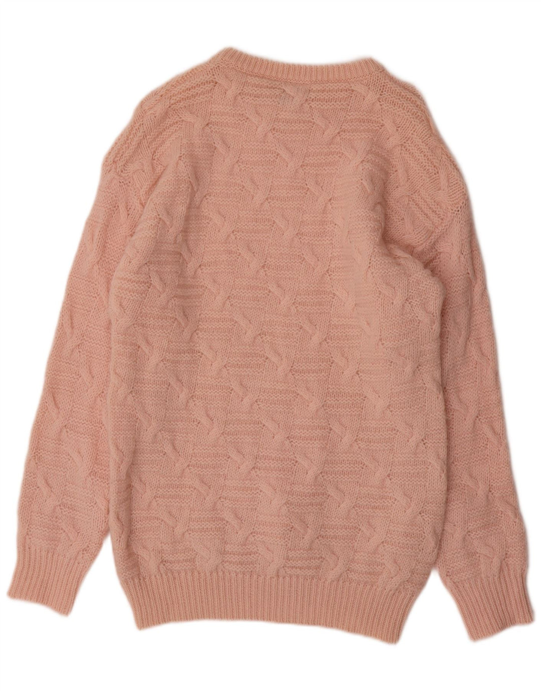 BENETTON Dame Boat Neck Jumper Sweater UK 12 Medium Pink Uld