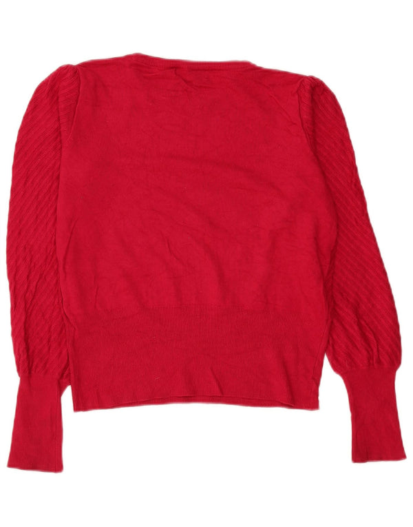 Marks & Spencer Dame Crop Boat Neck Jumper Sweater UK 10 Small Red