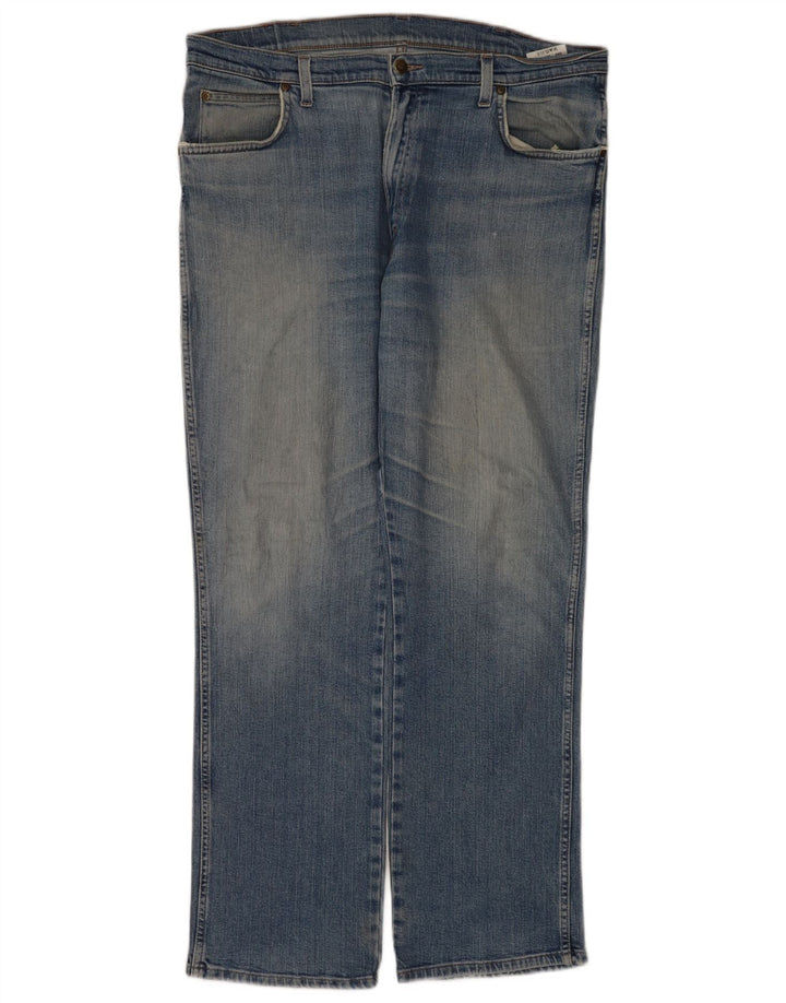Wrangler Herre Regular Fit Straight Jeans W38 L32 Blå Bomuld