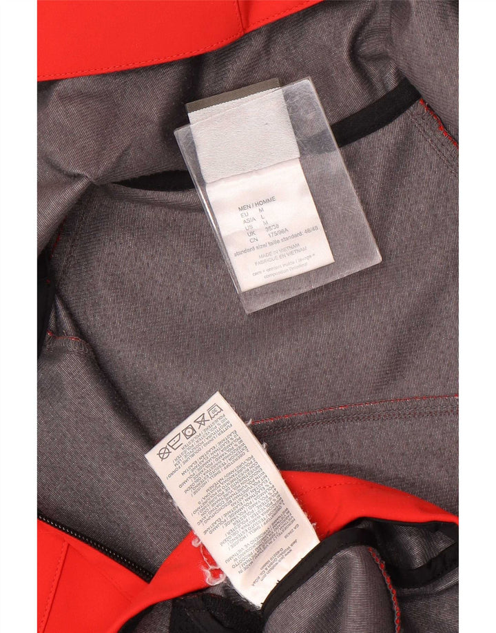 Jack Wolfskin Regnjakke med hætte til mænd UK 36/38 Medium Red Colourblock