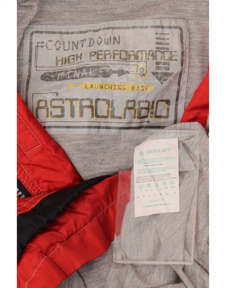 Astrolabio Herre Windbreaker Jacket UK 16 Large Red Colourblock Polyamid