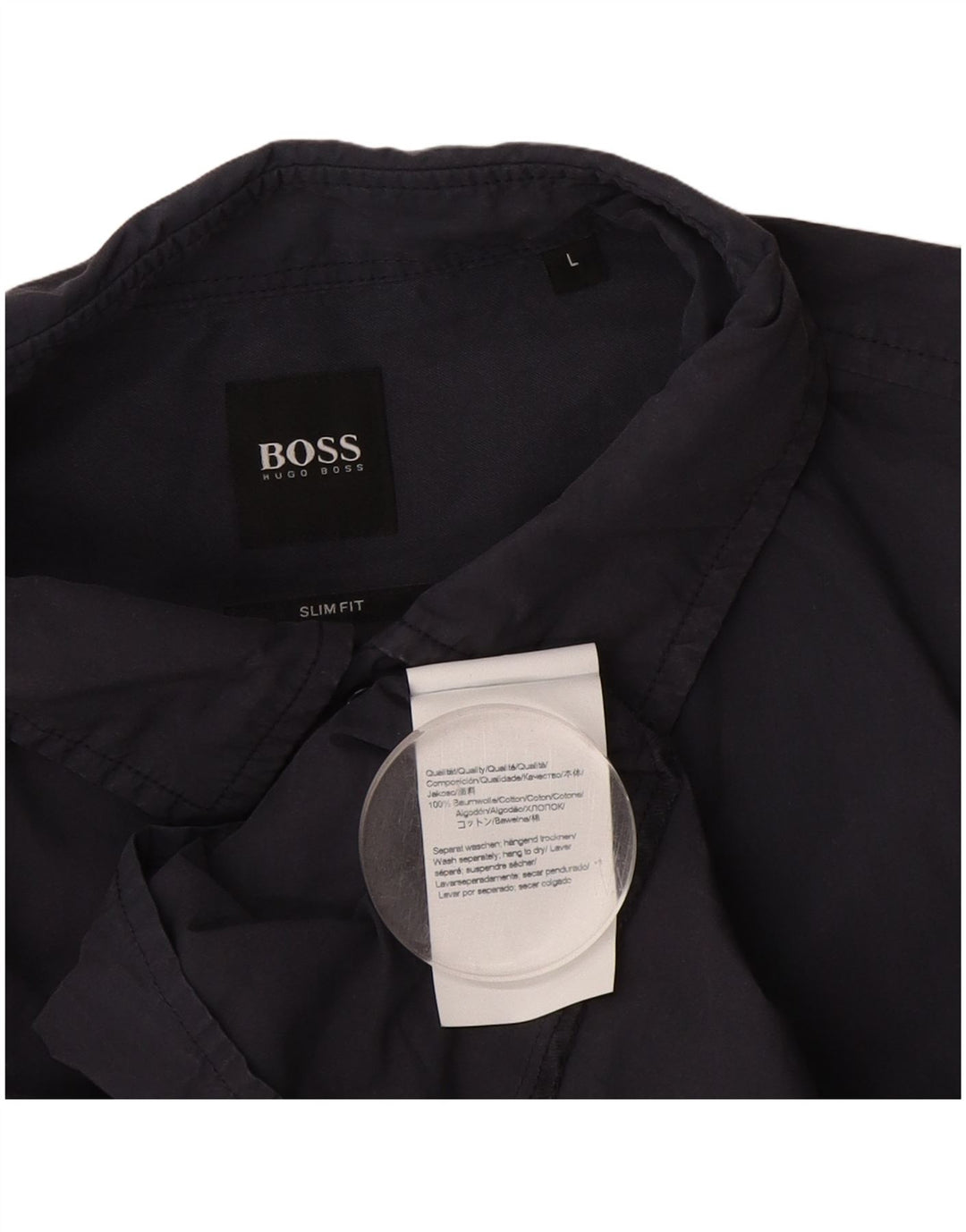 Hugo Boss Herre Slim Fit skjorte Stor marineblå bomuld