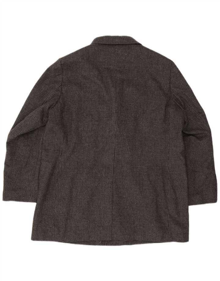 Marks & Spencer Overfrakke til mænd UK 46 3XL Grå Houndstooth Polyester