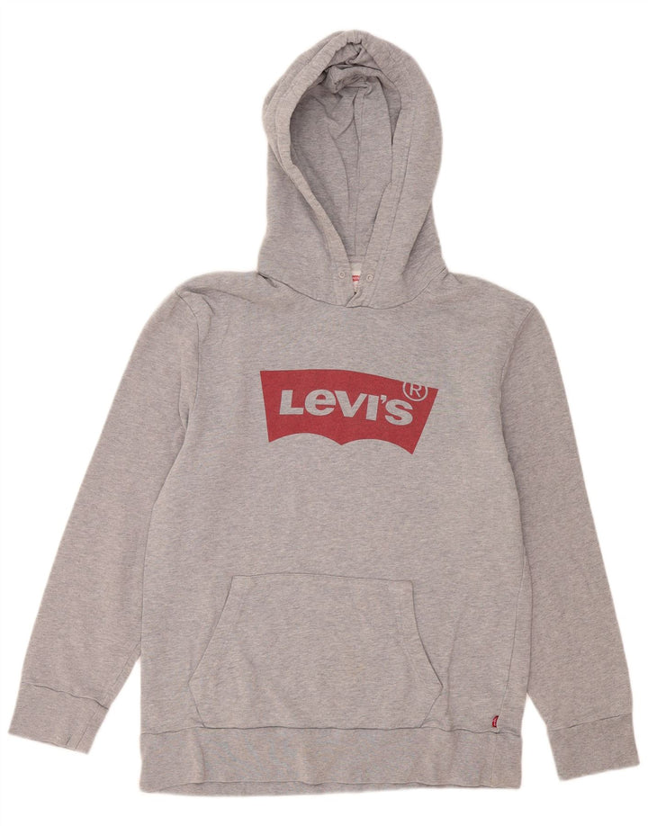 Levi's Grafisk hættetrøje til mænd mellemgrå flækket bomuld