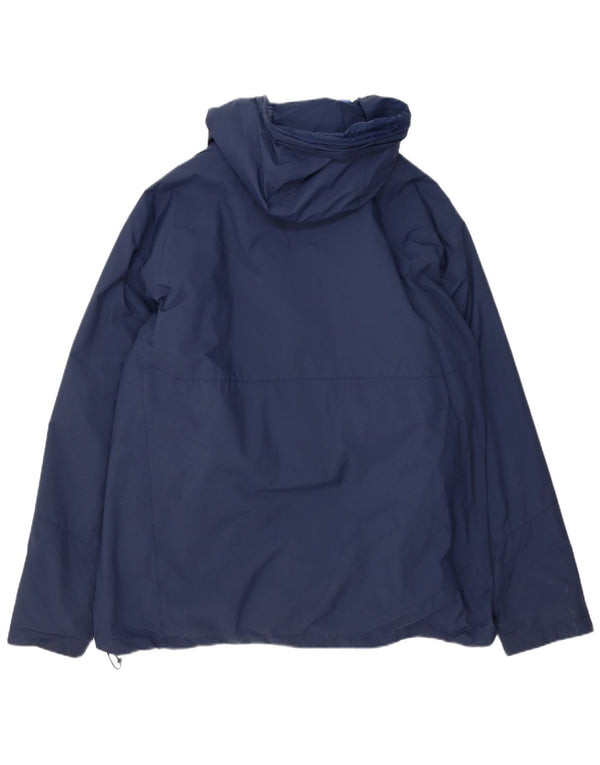 Columbia Herre Omni-Tech Hooded Windbreaker Jacket UK 44 2XL Navy Blue Nylon
