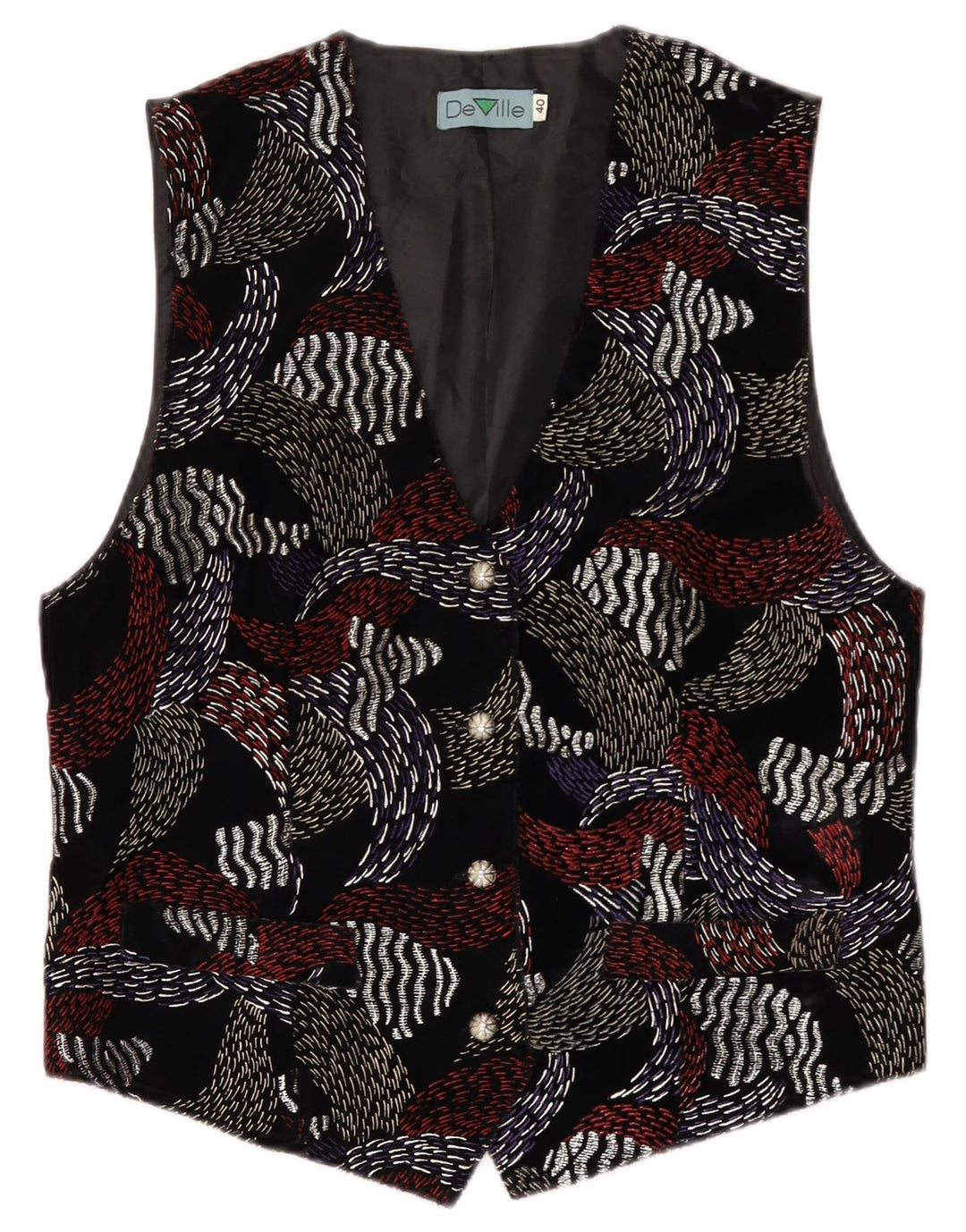 DE VILLE Damevest EU 40 Medium Sort Geometrisk Acetat