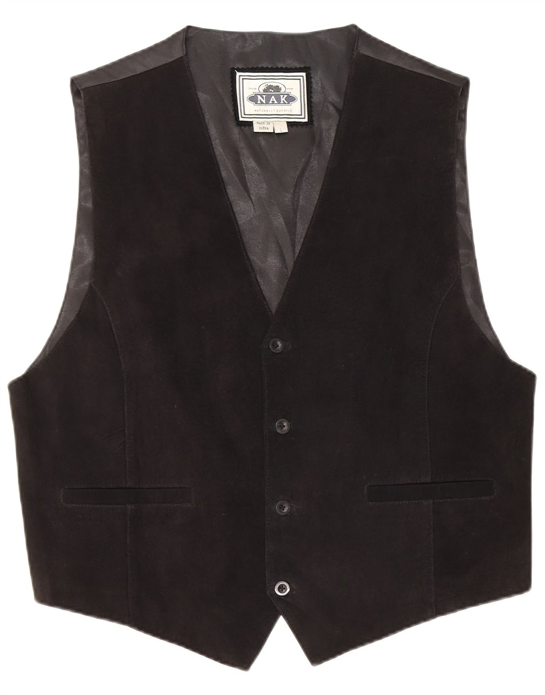 Vintage herre læder vest, stor sort