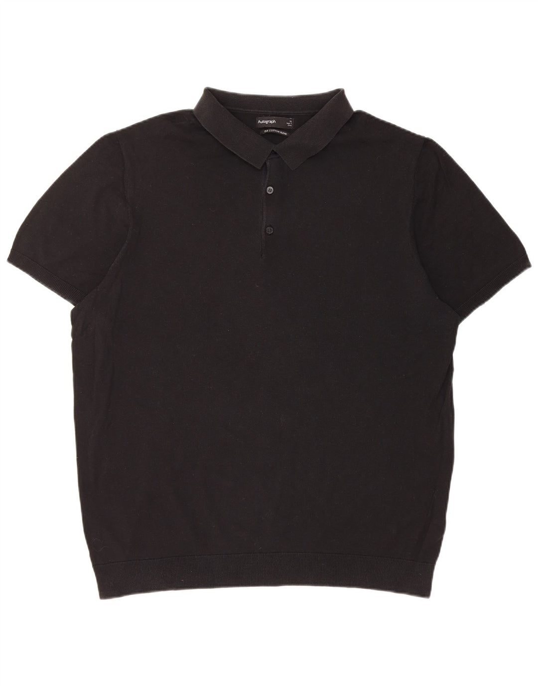 Marks & Spencer herre poloshirt XL sort silke