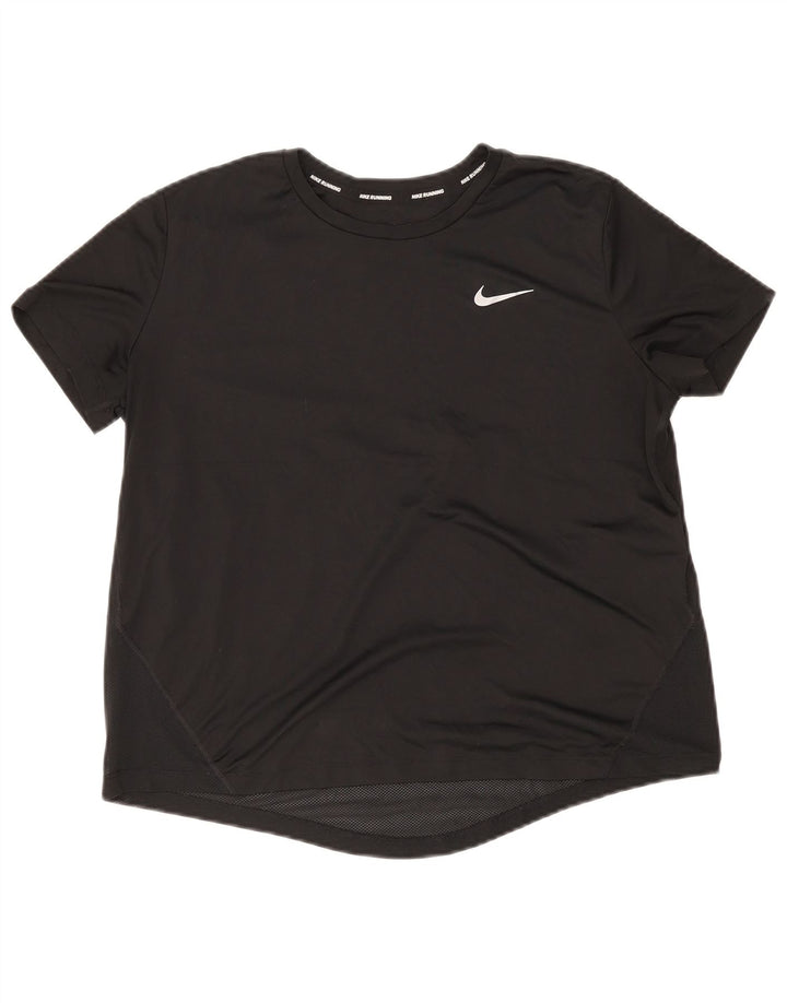 Nike Dame Dri Fit T-Shirt Top UK 16 Stor Sort Polyester