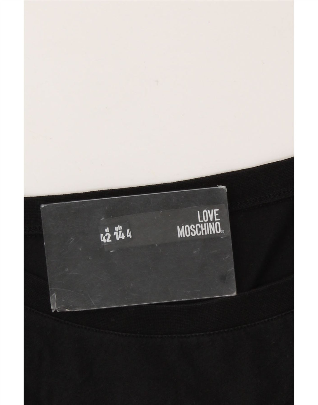 Moschino Dame Grafisk T-Shirt Top UK 14 Stor Sort