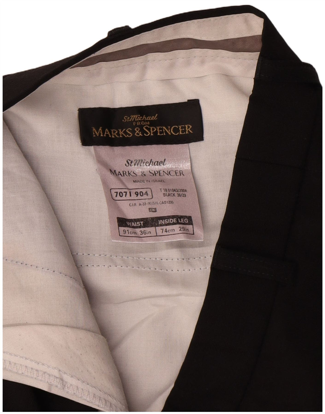 Marks & Spencer Herre St. Michael Straight Suit Bukser W36 L29 Sort