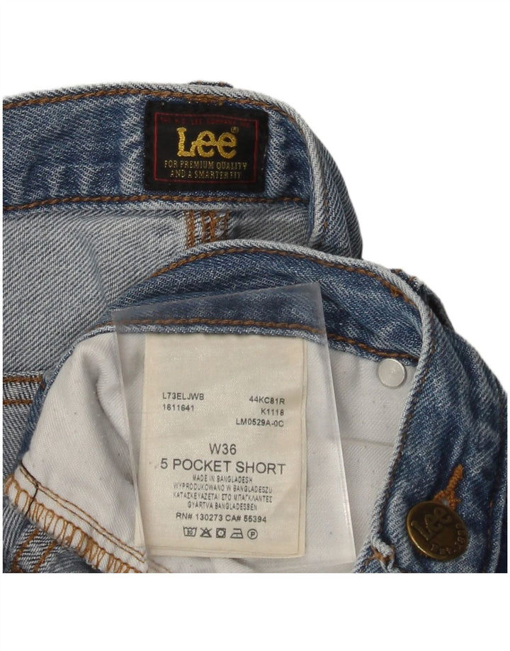 LEE Mens 5 Pocket Short Denim Shorts W36 Large  Blue Cotton