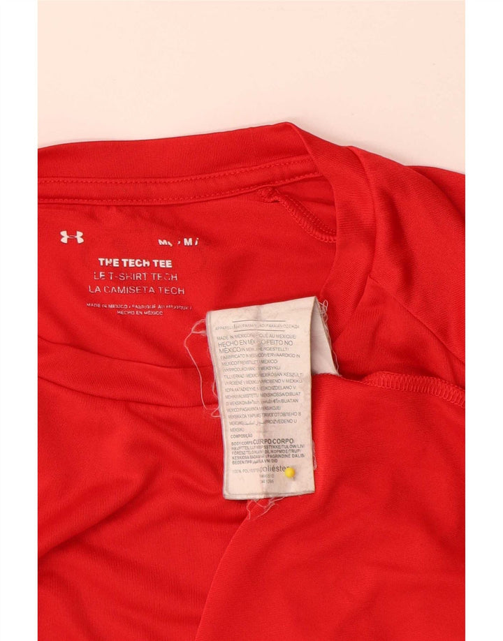 Under Armour Herre T-Shirt Top Medium Rød Polyester