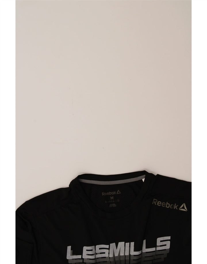 REEBOK Mens Graphic T-Shirt Top Medium Black Vintage Reebok and Second-Hand Reebok from Messina Hembry 