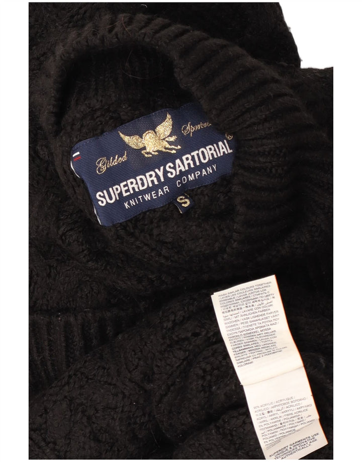 Superdry Dame Oversized Turtle Neck Sweater UK 10 Small Black