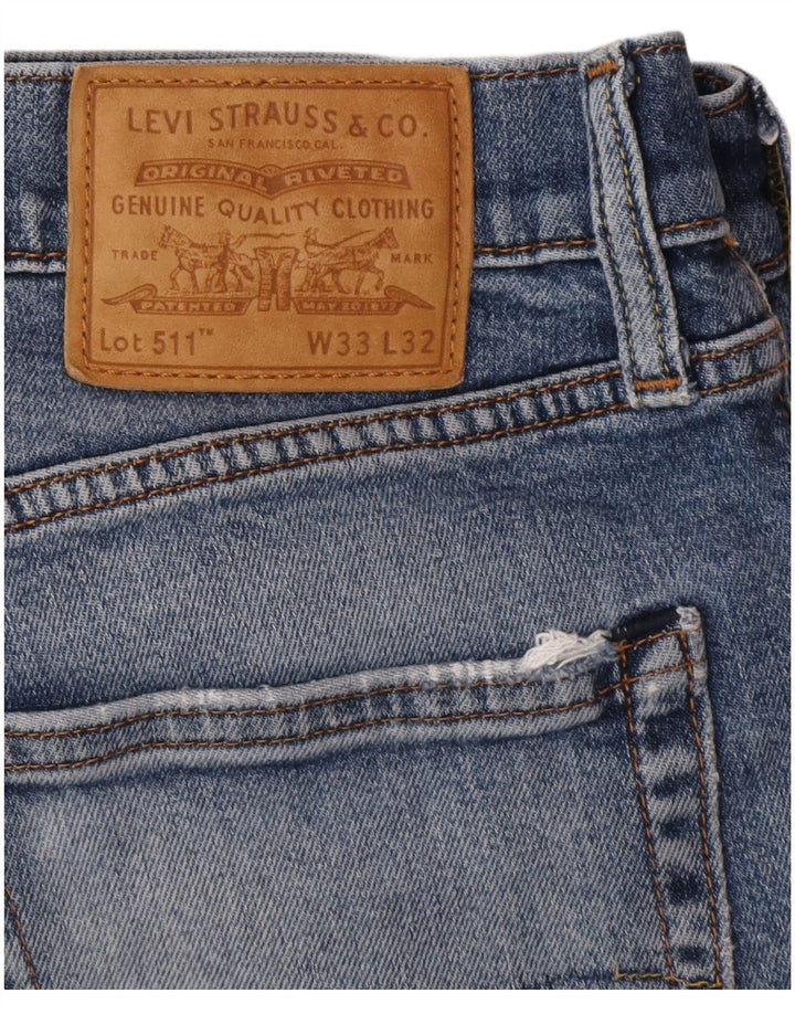 Levi's Herre 511 Slim Jeans W33 L32 Blå