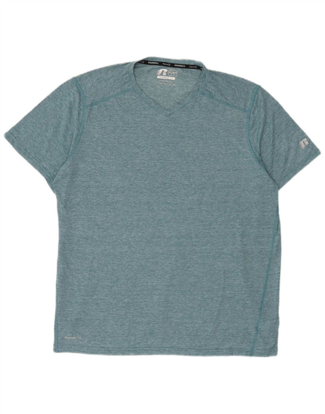 Russell Athletic Mens T-Shirt Top XL Blue Flecked Polyester