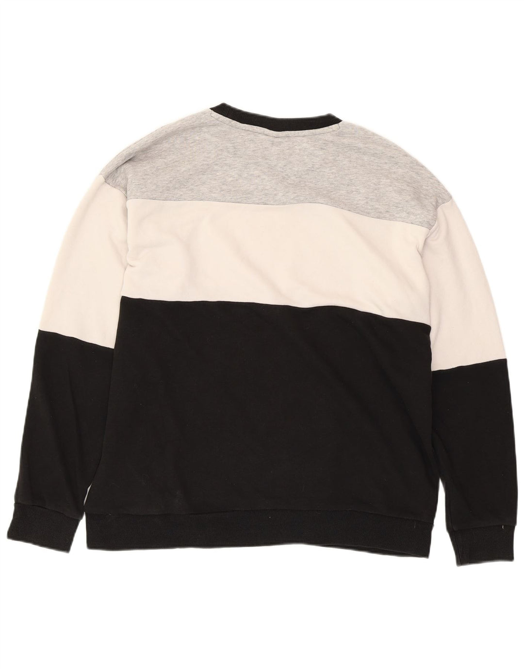 PUMA Graphic Sweatshirt Jumper UK 14 Large Black Colourblock