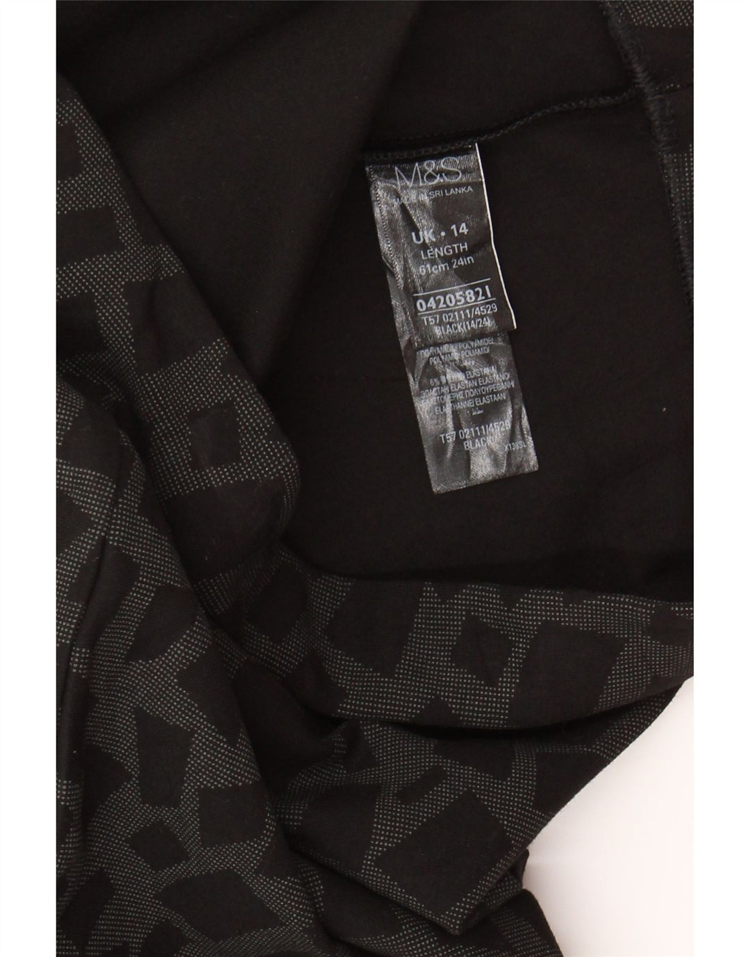 MARKS & SPENCER Womens Pencil Skirt UK 14 Large W32  Black Geometric