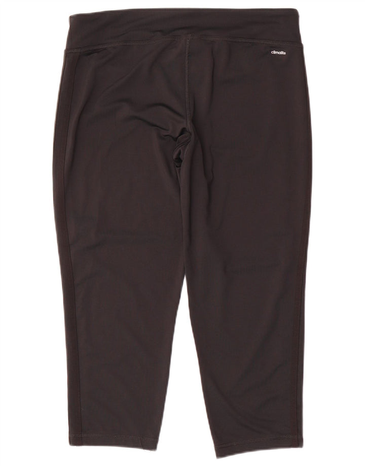 Adidas Dame Capri Leggings UK 16 Large Black Polyester