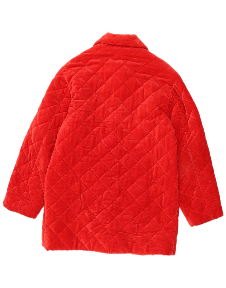 Husky Dame Velvet Quilted Jacket UK 14 Medium Red