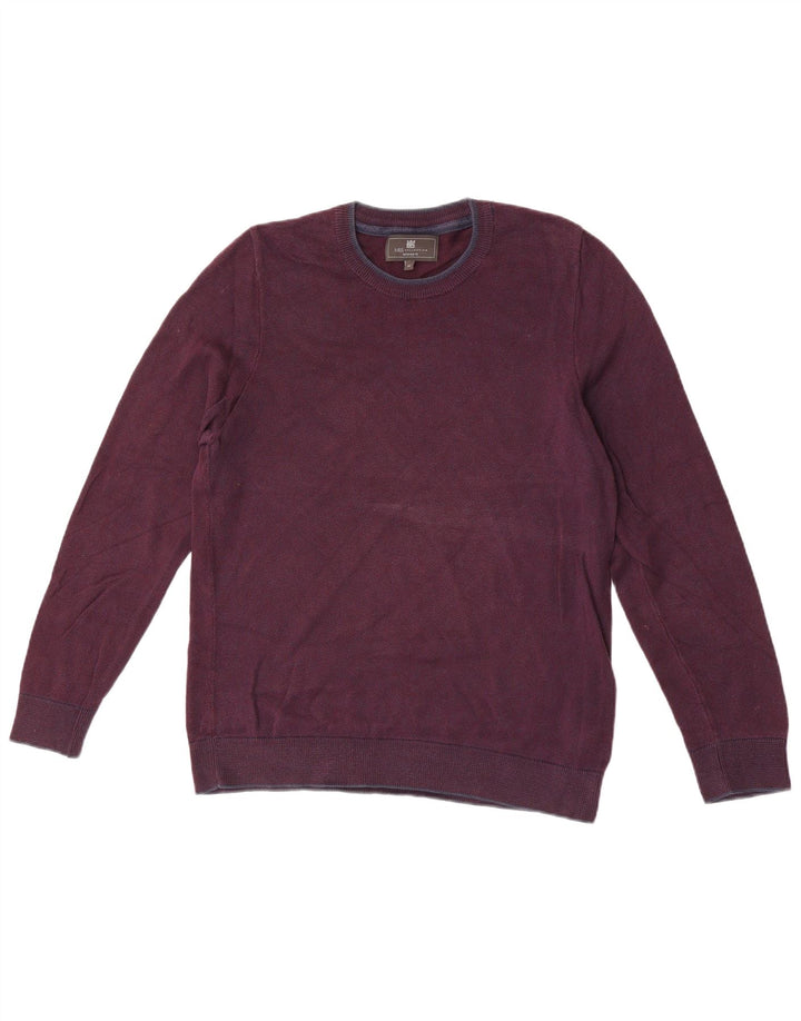 Marks & Spencer herre skræddersyet pasform med rund hals sweater Medium Burgundy