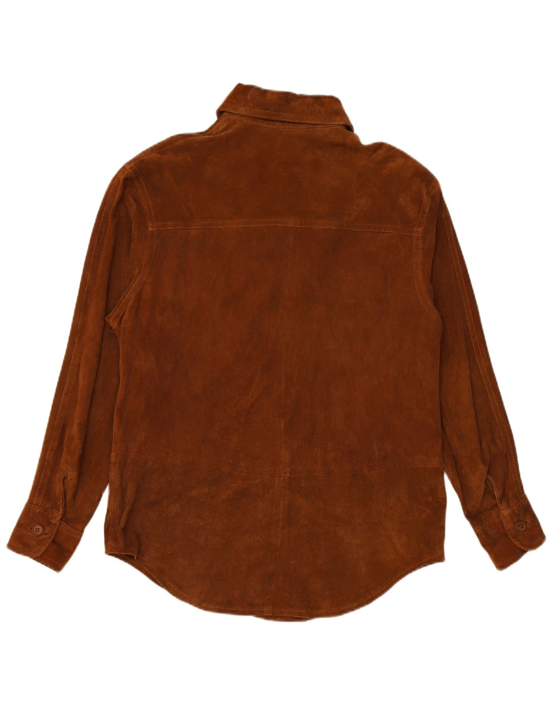 VINTAGE ruskindsskjorte til kvinder UK 16 Large Brown