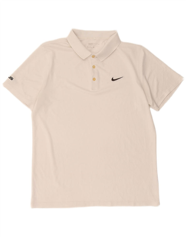 Nike Herre Dri Fit Polo Shirt Stor hvid polyester