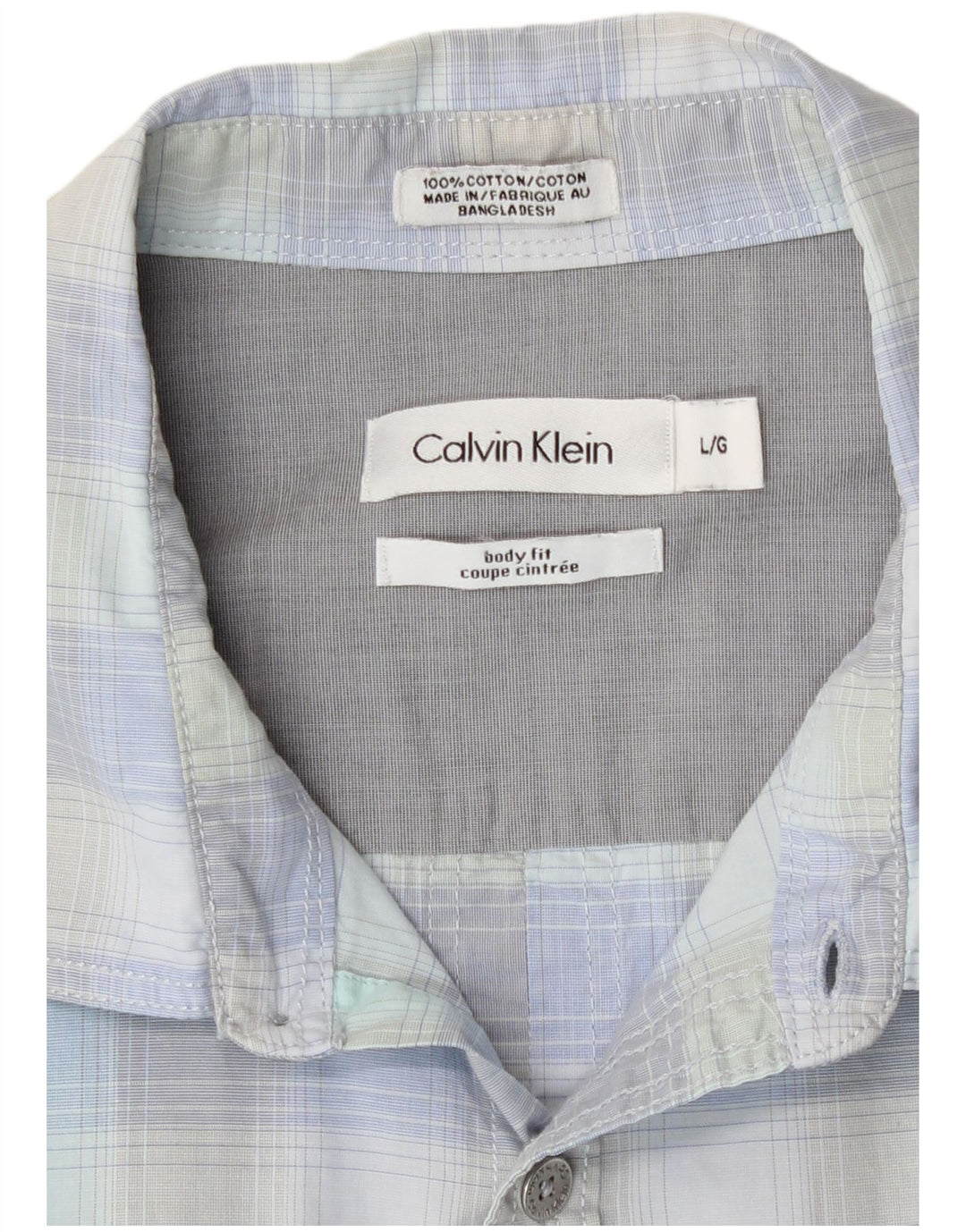 Calvin Klein herreskjorte stor blå ternet bomuld