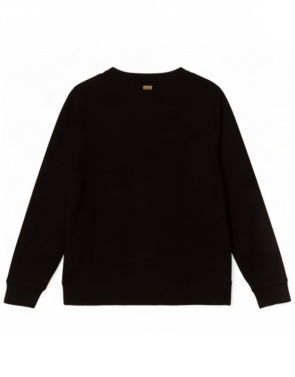 Barbour Dame Grafisk Oversized Sweatshirt Jumper UK 18 XL Sort Bomuld