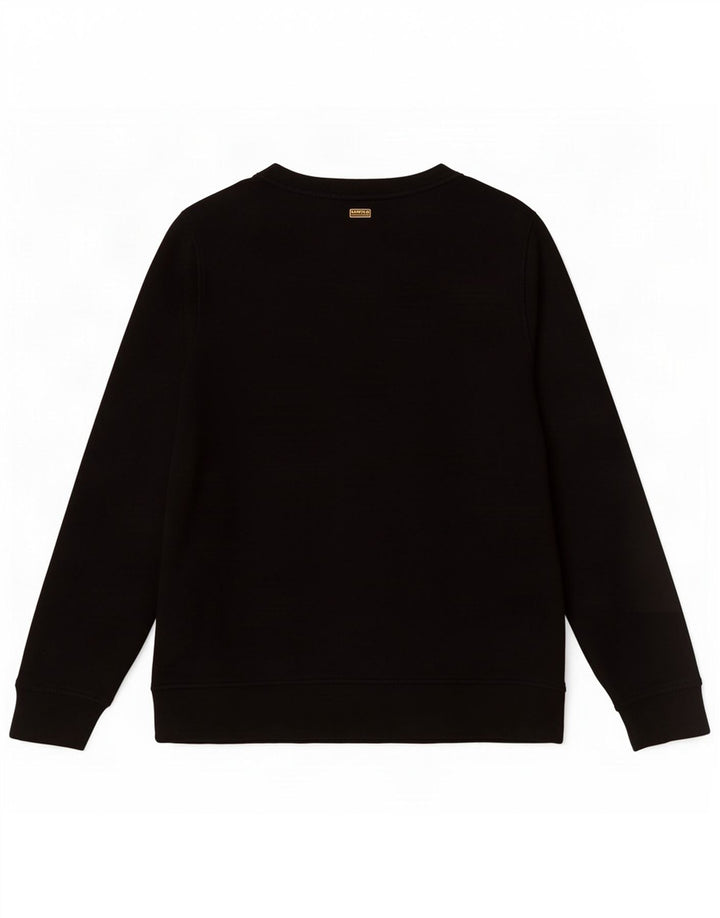 Barbour Dame Grafisk Oversized Sweatshirt Jumper UK 18 XL Sort Bomuld