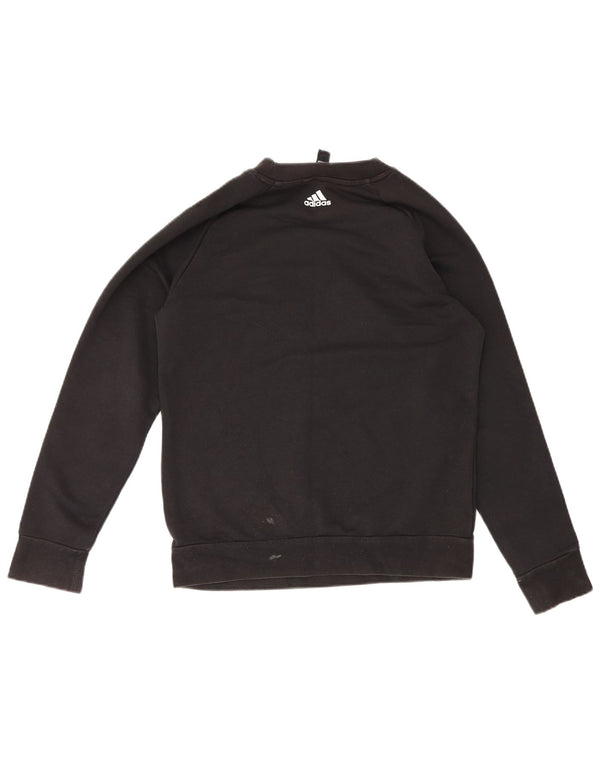 Adidas Dame Grafisk Sweatshirt Jumper UK 12 Medium Black Sports