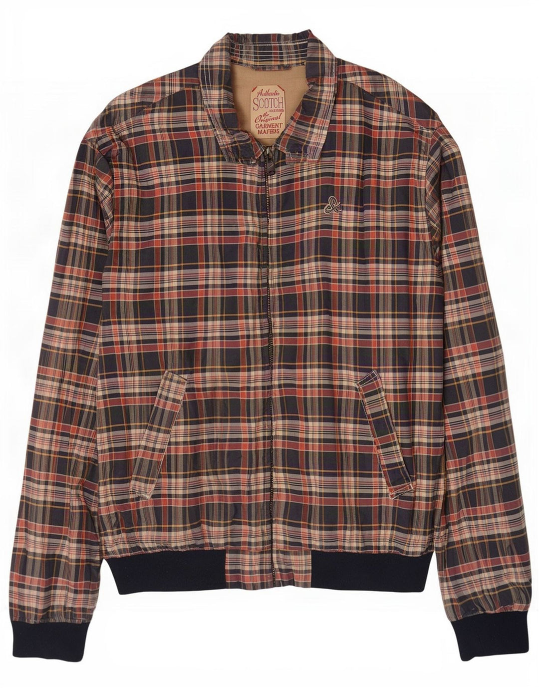 Scotch & Soda Bomber Jacket UK 42 XL blå ternet polyester