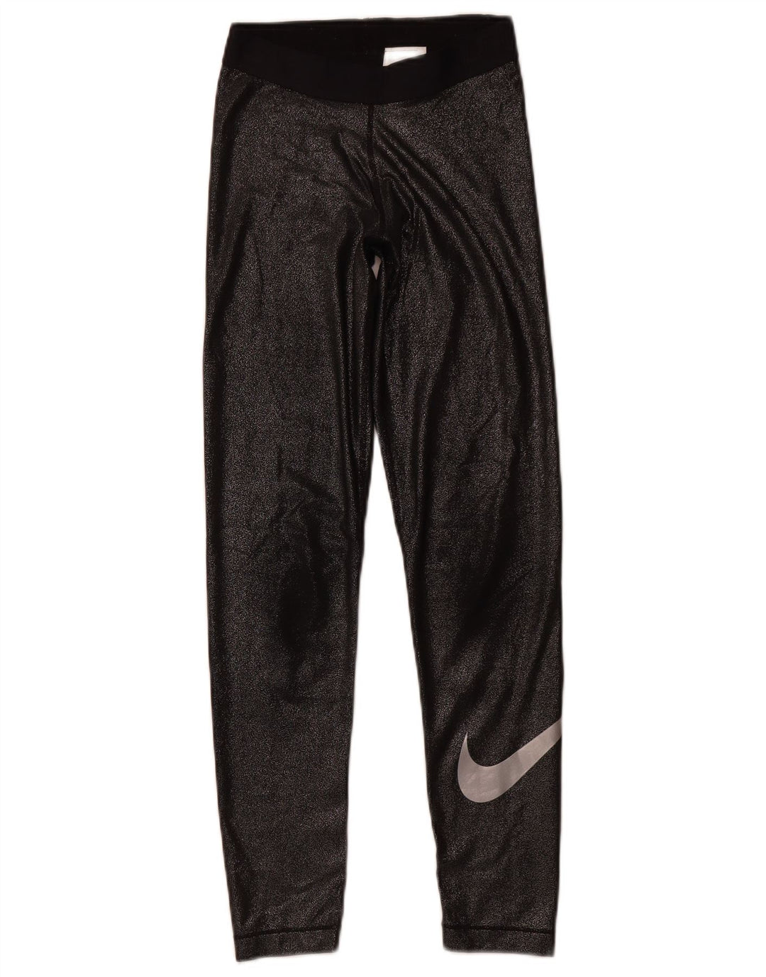 NIKE Dri Fit grafiske leggings til kvinder UK 8 Lille sort polyester