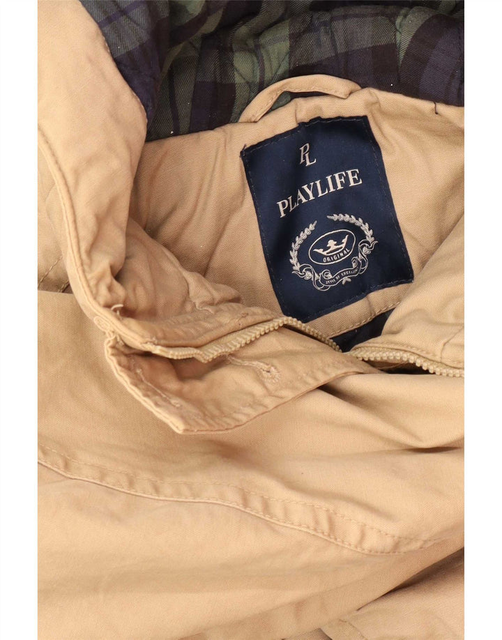 Playlife Dame Hooded Parka Jacket UK 12 Medium Beige