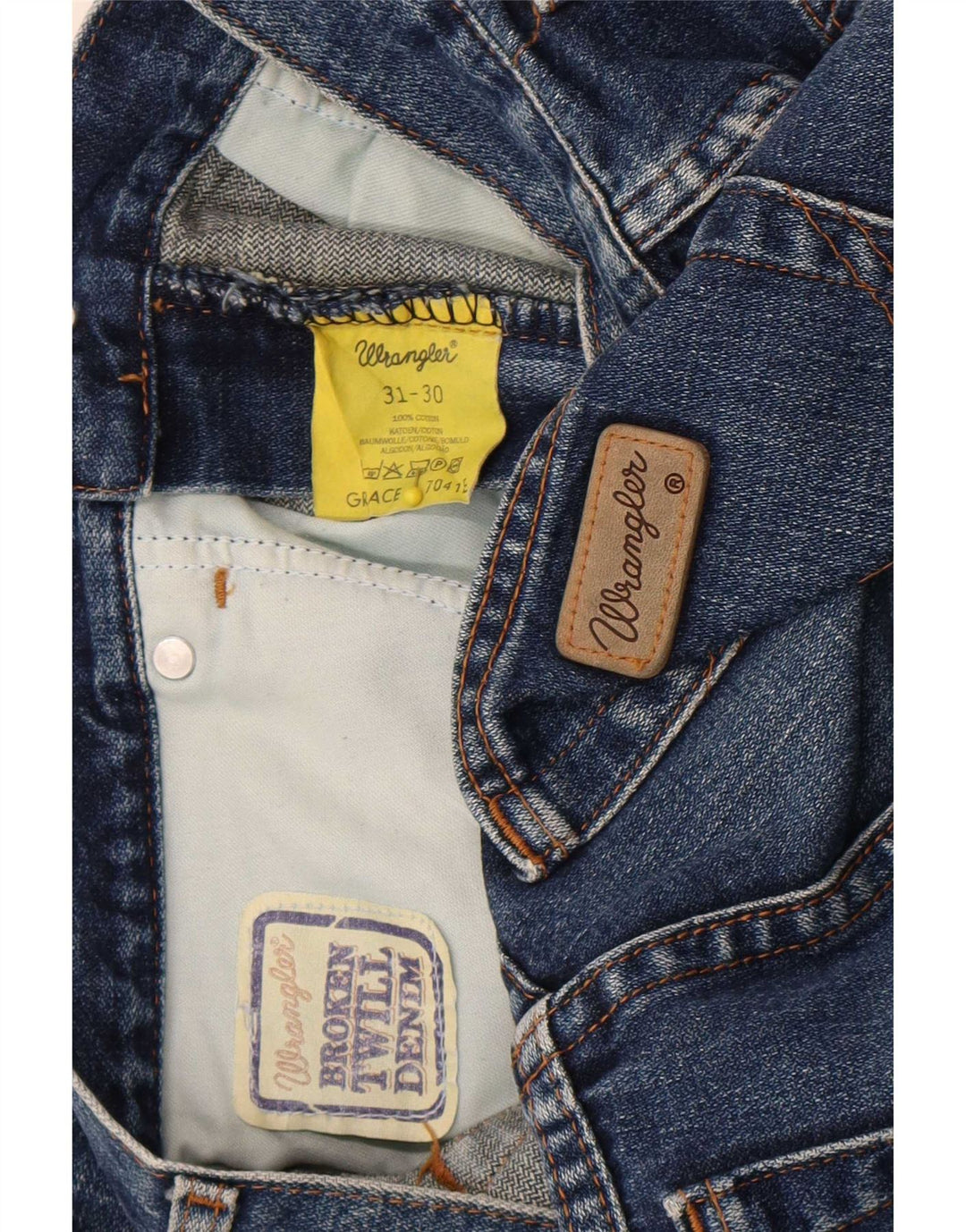 Wrangler Dame Grace Straight Jeans W31 L30 Blå Bomuld