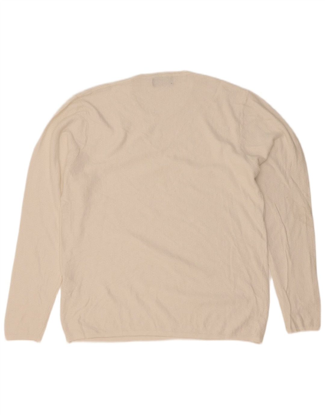 Zara Herre Crew Neck trøje Sweater Large White Viscose