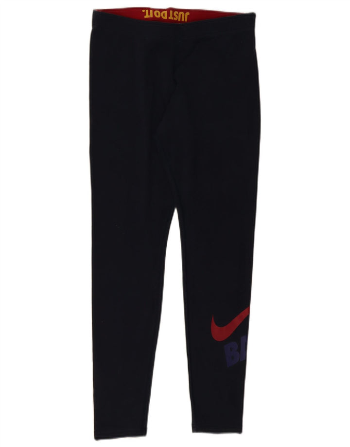 NIKE Grafiske Leggings til kvinder UK 12 Mellem marineblå bomuld