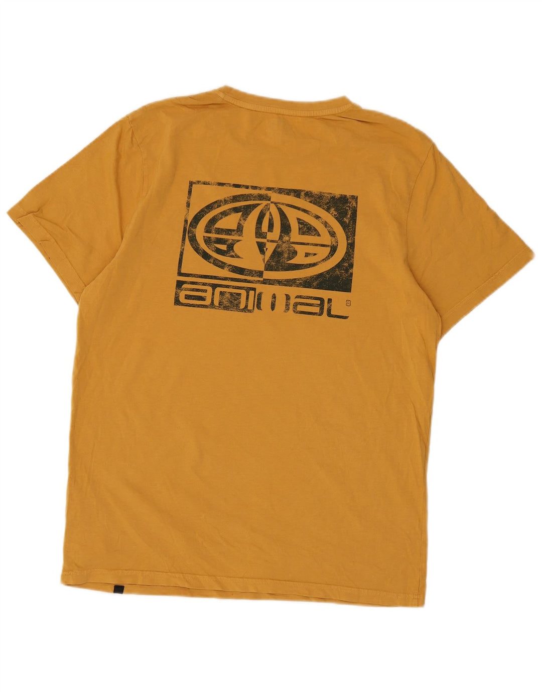 Animal Herre Grafisk T-Shirt Top Medium Gul Bomuld