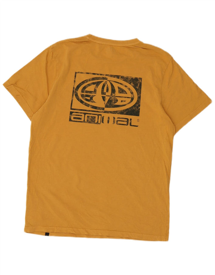 Animal Herre Grafisk T-Shirt Top Medium Gul Bomuld