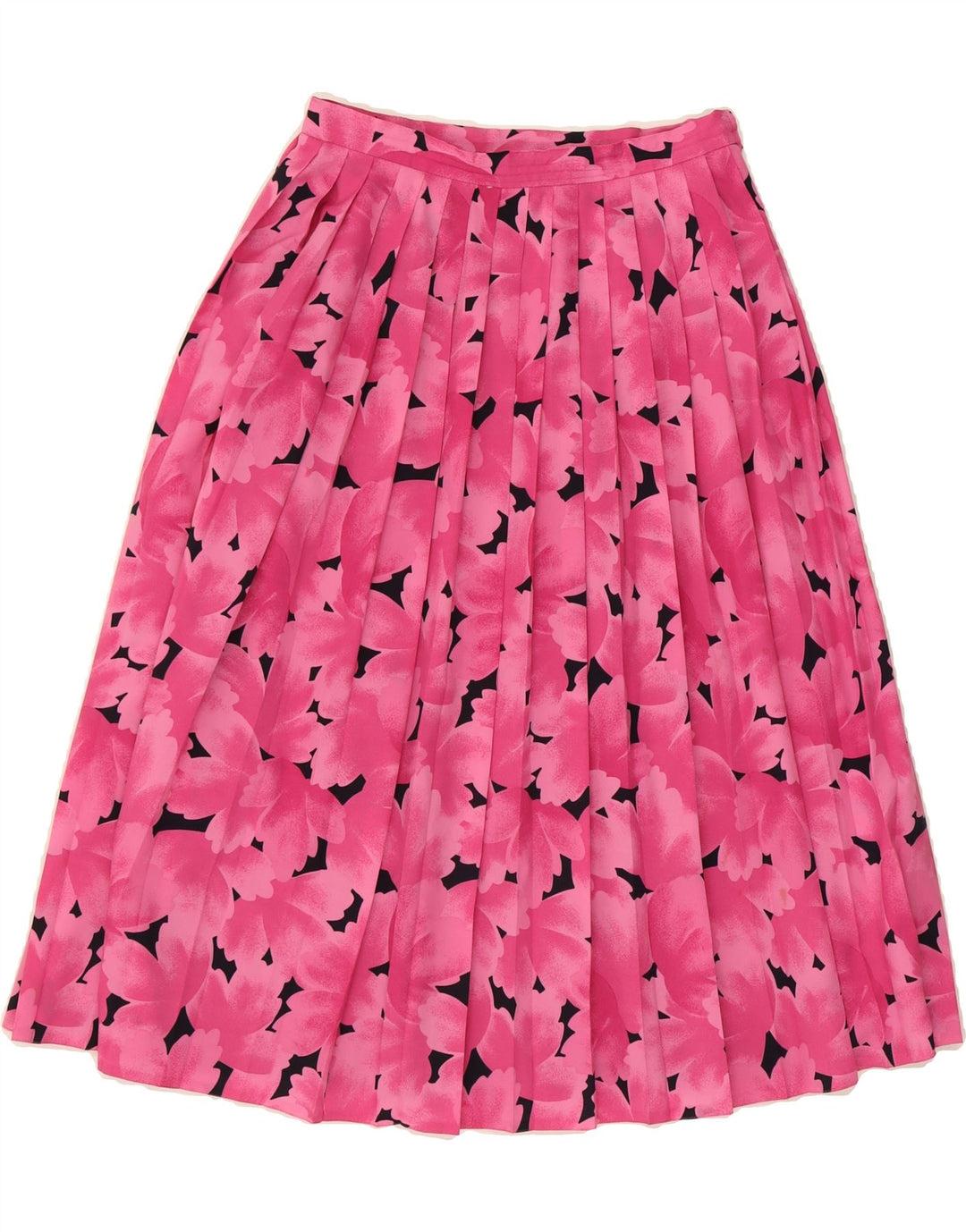 FRANKEN WALDER Womens Pleated Skirt IT 40 Small W27  Pink Floral Polyester Vintage Franken Walder and Second-Hand Franken Walder from Messina Hembry 