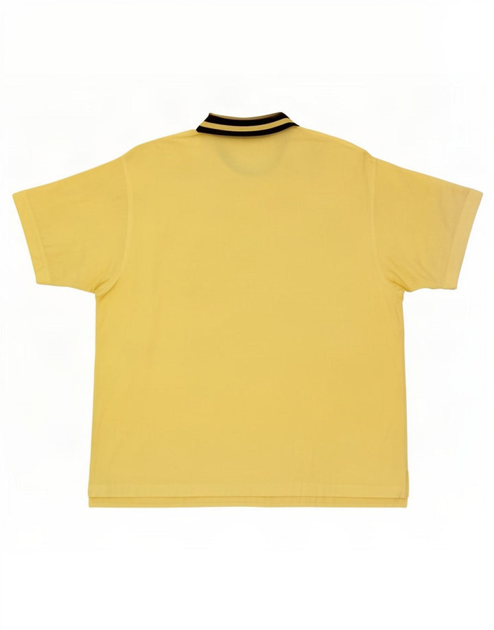 Vintage Herre grafisk kortærmet Pullover Shirt Medium Gul Colourblock