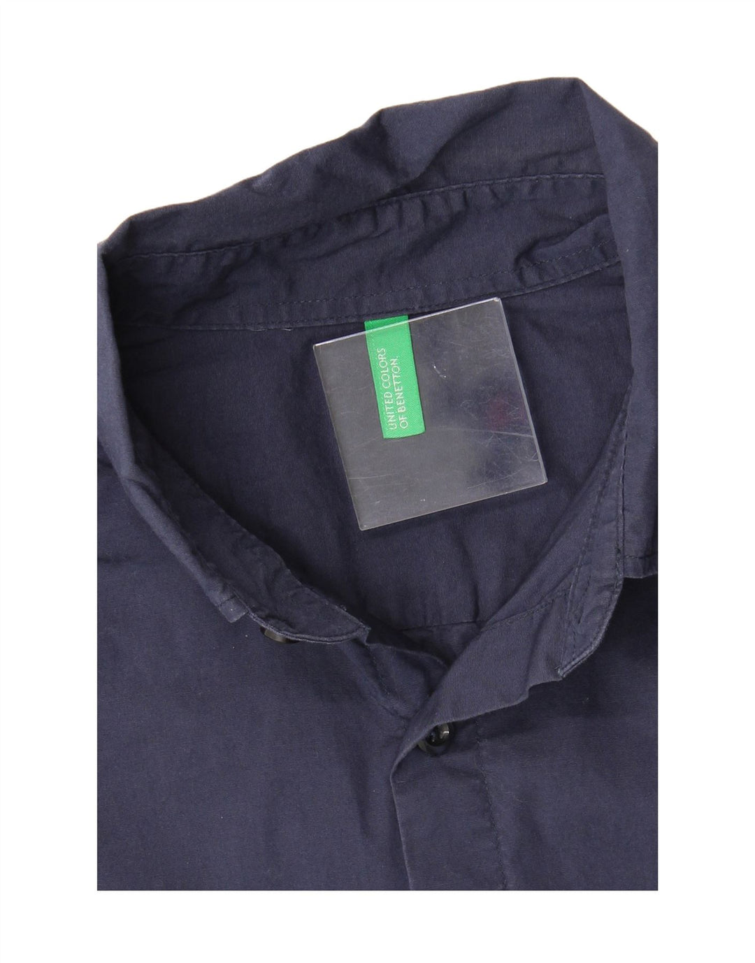 BENETTON Mens Short Sleeve Shirt Small Navy Blue