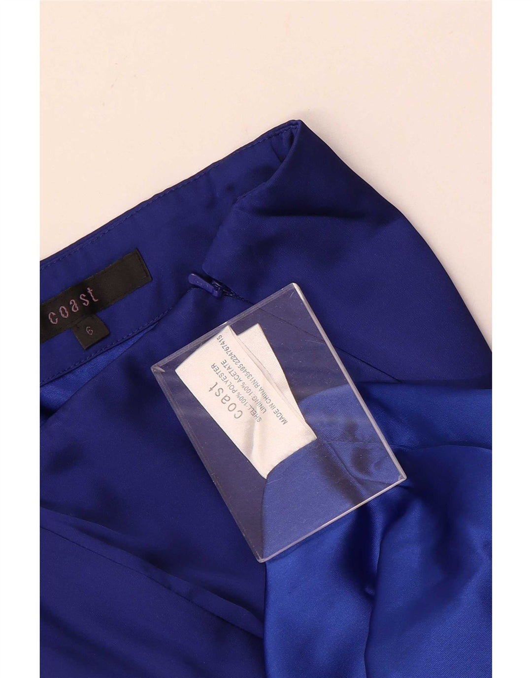 Coast Womens Asymmetrisk Stropløs Kjole UK 6 XS Blå Polyester