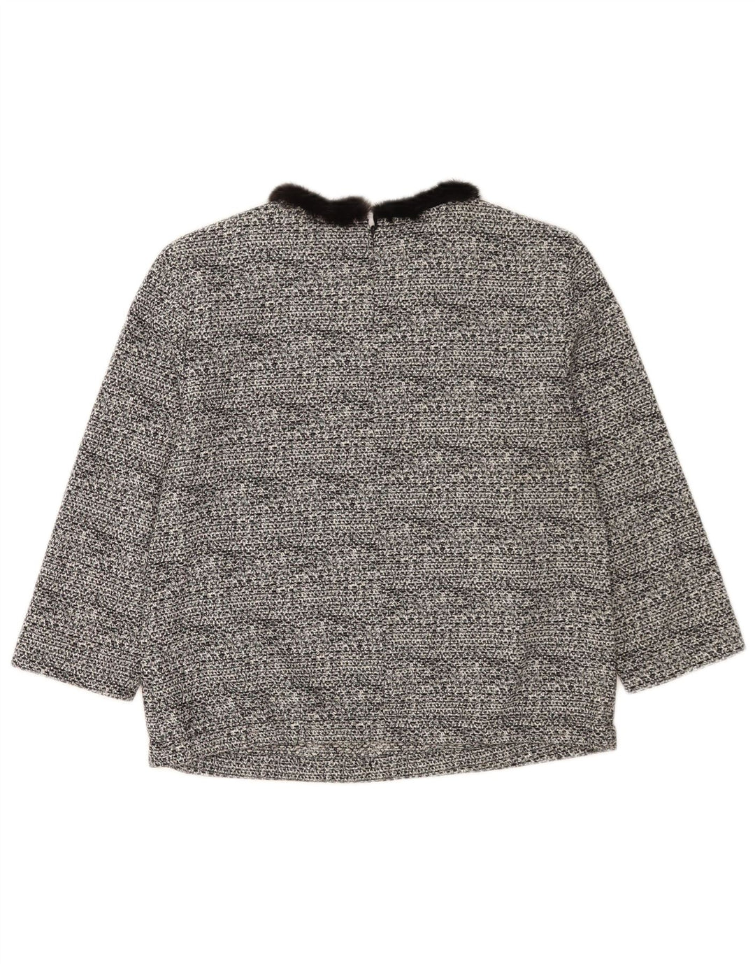Cavalli Dame Crop 3/4-ærmet bluse Top IT 40 Lille sort bomuld