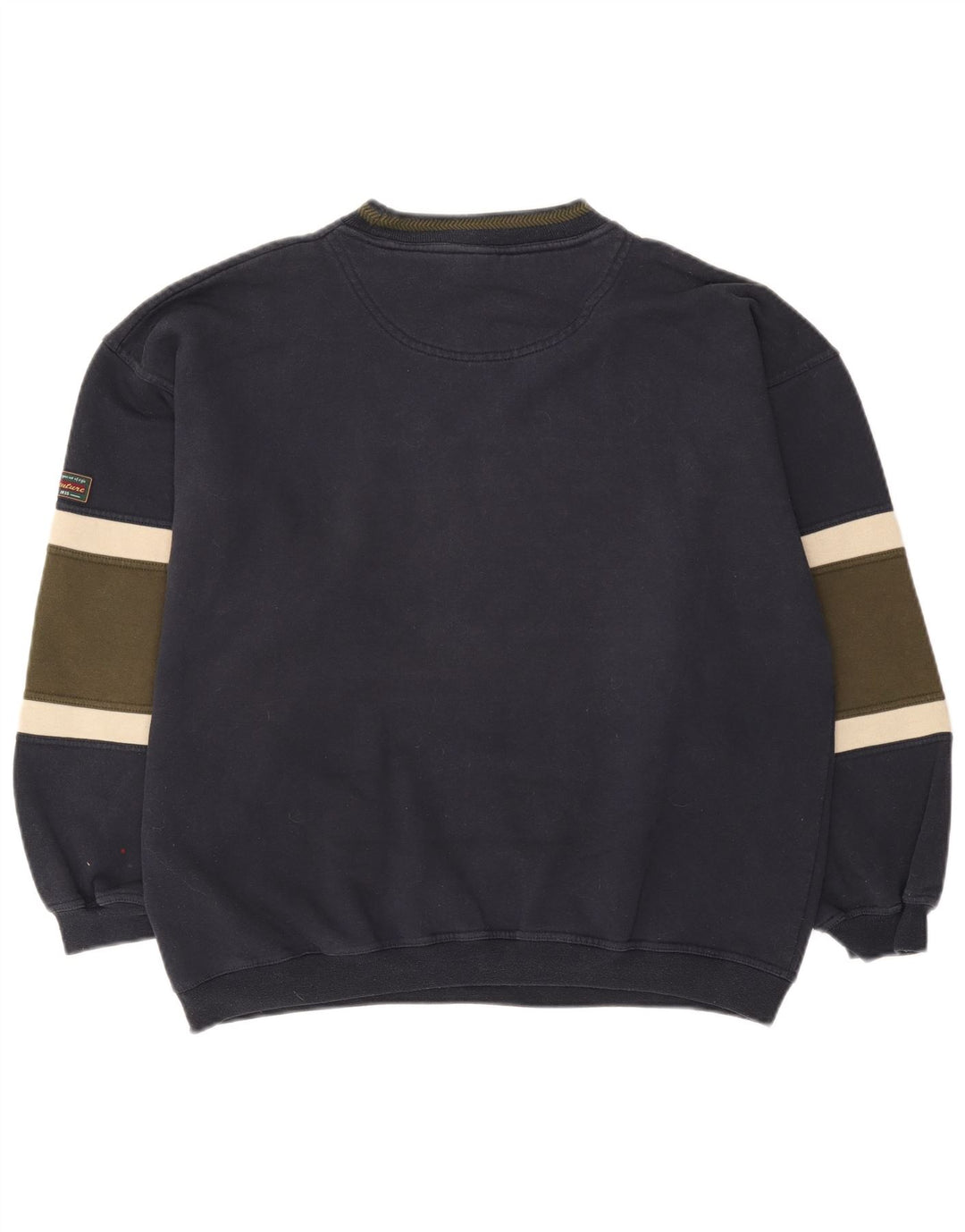 Canda grafisk sweatshirt til mænd, stor marineblå colourblock bomuld